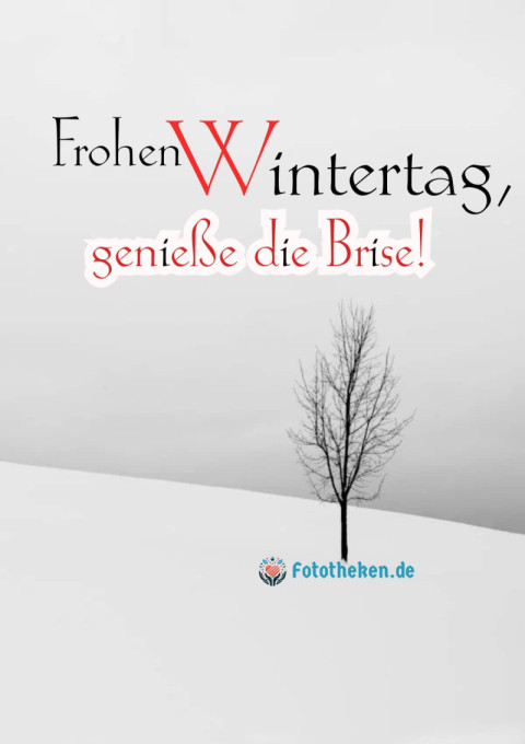 Frohen Wintertag, genieße die Brise!