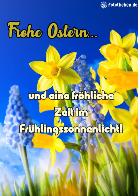 Frohe Ostern und eine fröhliche Zeit im Frühlingssonnenlicht!