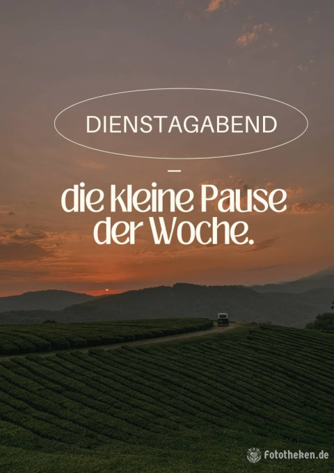 Dienstagabend – die kleine Pause der Woche