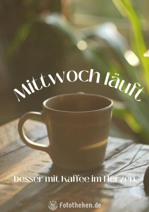Mittwoch läuft besser mit Kaffee im Herzen