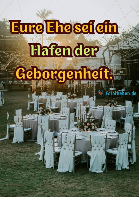 Eure Ehe sei ein Hafen der Geborgenheit