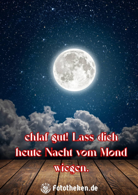 chlaf gut! Lass dich heute Nacht vom Mond wiegen