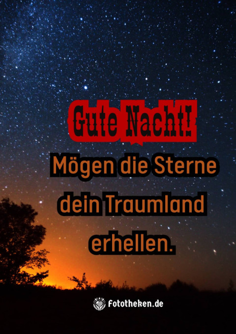 Gute Nacht! Mögen die Sterne dein Traumland erhellen