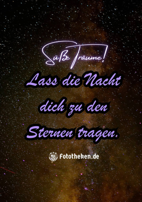 Süße Träume! Lass die Nacht dich zu den Sternen tragen