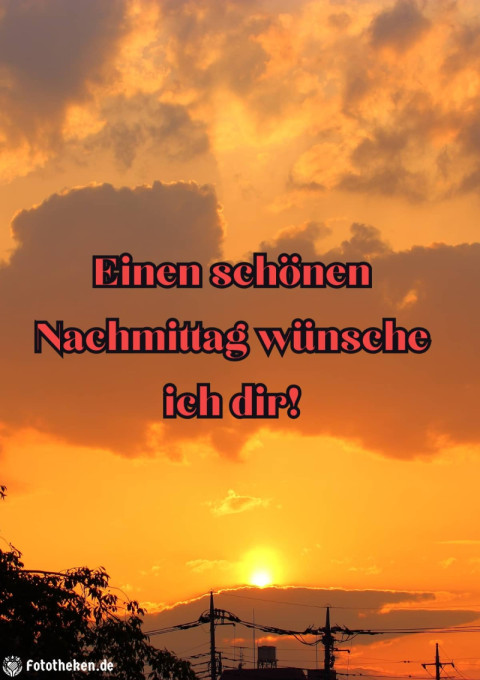 Einen schönen Nachmittag wünsche ich dir!