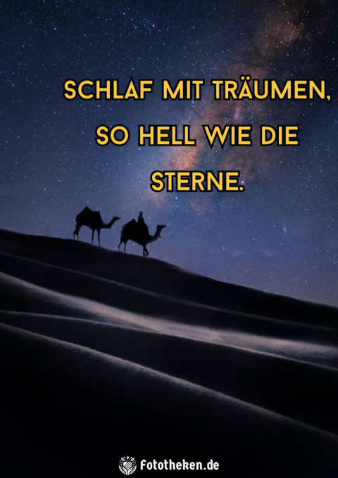 Schlaf mit Träumen, so hell wie die Sterne