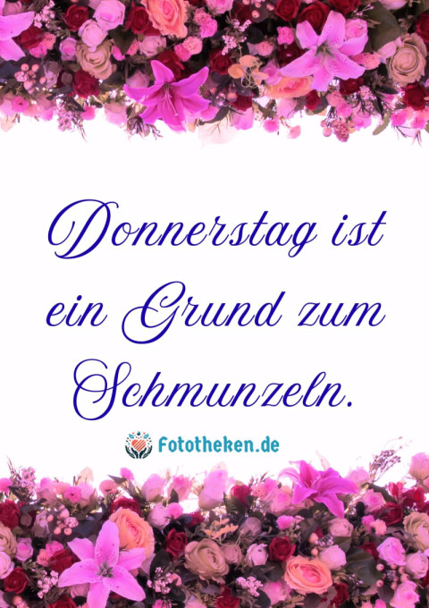 Donnerstag ist ein Grund zum Schmunzeln
