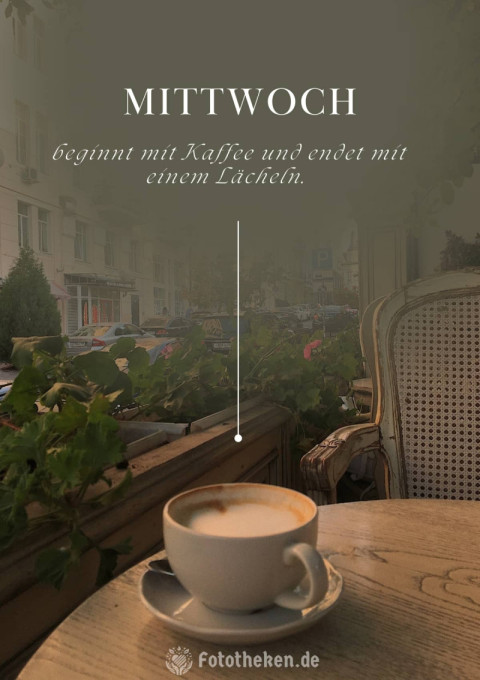 Mittwoch beginnt mit Kaffee und endet mit einem Lächeln