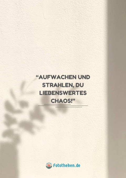 Aufwachen und strahlen, du liebenswertes Chaos!