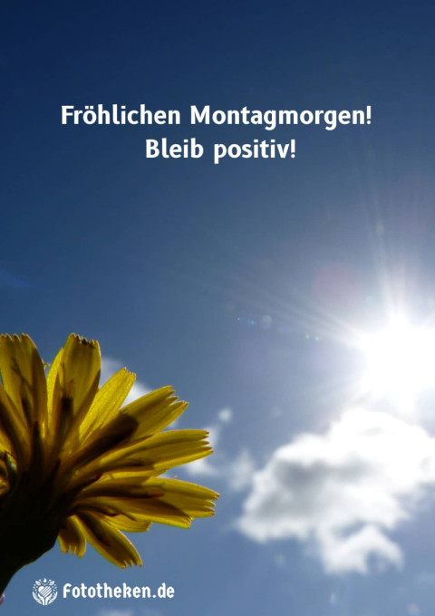 Fröhlichen Montagmorgen! Bleib positiv!