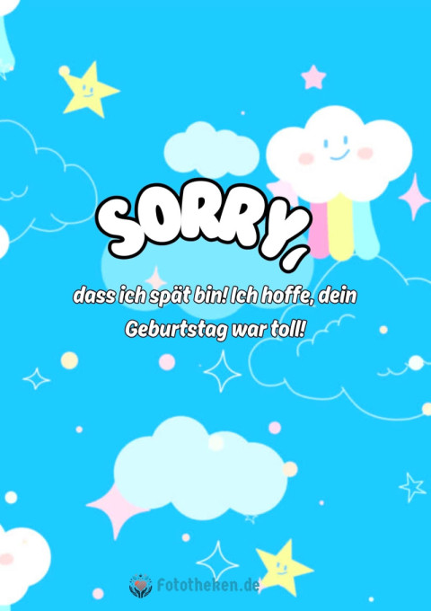 Sorry, dass ich spät bin! Ich hoffe, dein Geburtstag war toll!