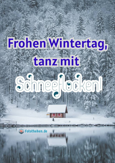 Frohen Wintertag, tanz mit Schneeflocken!