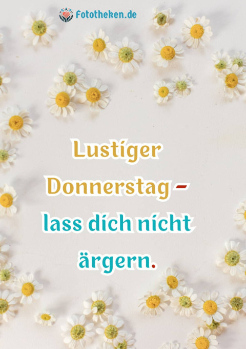 Lustiger Donnerstag – lass dich nicht ärgern