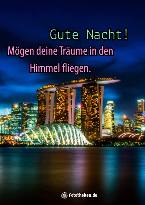 Gute Nacht! Mögen deine Träume in den Himmel fliegen
