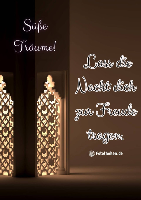 Süße Träume! Lass die Nacht dich zur Freude tragen