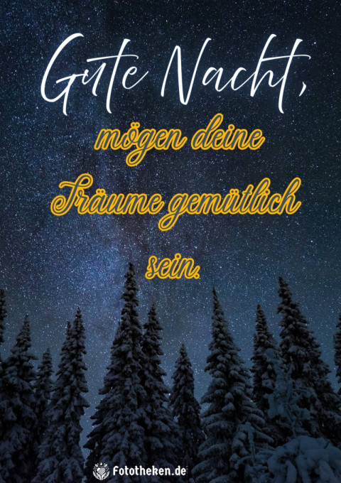 Gute Nacht, mögen deine Träume gemütlich sein