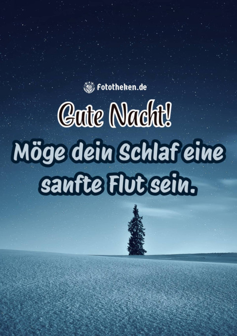 Gute Nacht! Möge dein Schlaf eine sanfte Flut sein