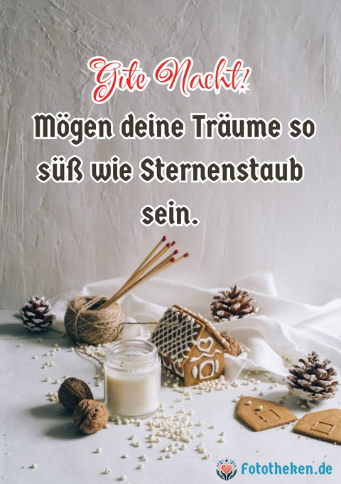 Gute Nacht! Mögen deine Träume so süß wie Sternenstaub sein