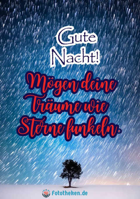 Gute Nacht! Mögen deine Träume wie Sterne funkeln