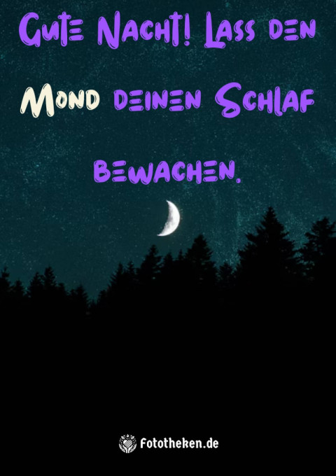 Gute Nacht! Lass den Mond deinen Schlaf bewachen