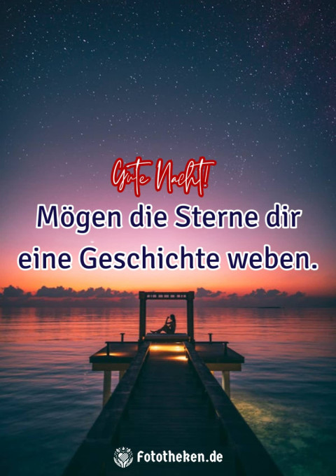 Gute Nacht! Mögen die Sterne dir eine Geschichte weben