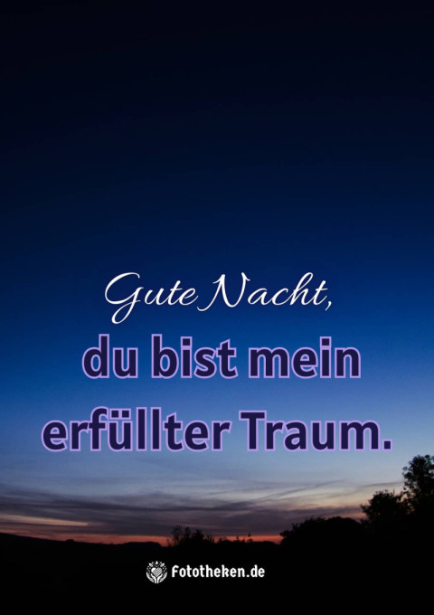 Gute Nacht, du bist mein erfüllter Traum