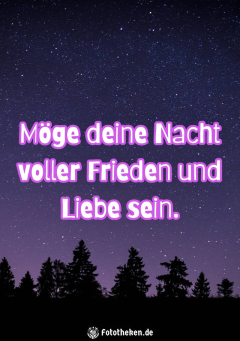 Möge deine Nacht voller Frieden und Liebe sein