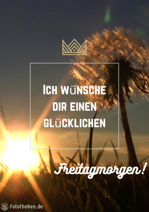 Ich wünsche dir einen glücklichen Freitagmorgen!