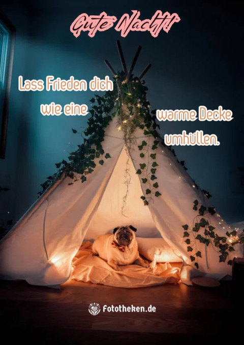 Gute Nacht! Lass Frieden dich wie eine warme Decke umhüllen
