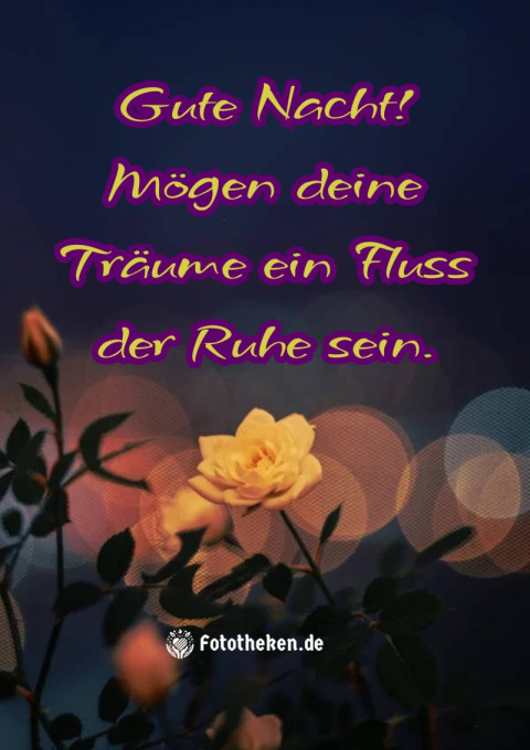 Gute Nacht! Mögen deine Träume ein Fluss der Ruhe sein