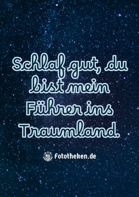 Schlaf gut, du bist mein Führer ins Traumland