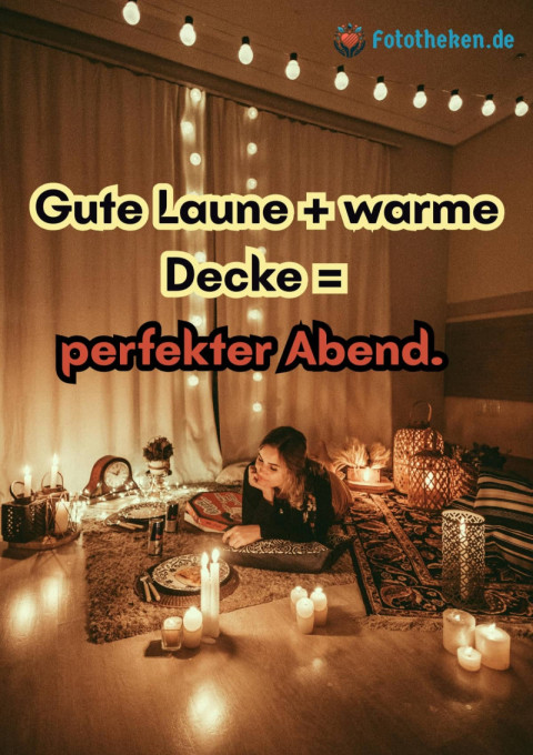 Gute Laune warme Decke = perfekter Abend