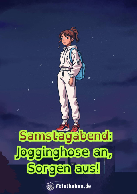 Samstagabend Jogginghose an, Sorgen aus!