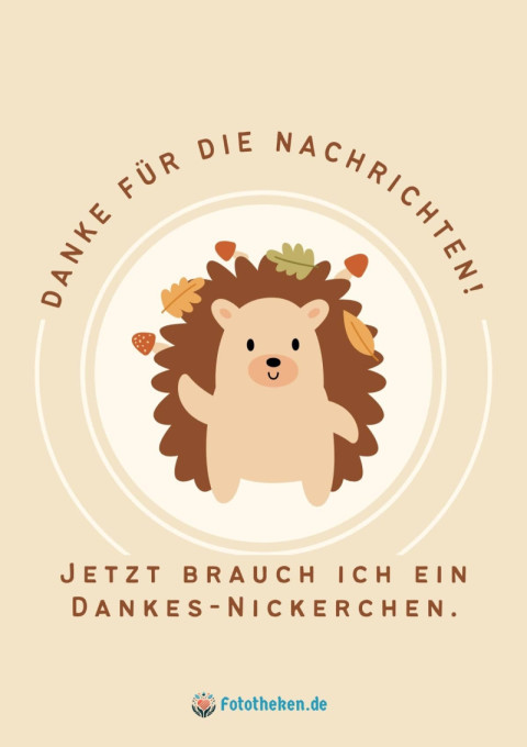 Danke für die Nachrichten! Jetzt brauch ich ein Dankes Nickerchen