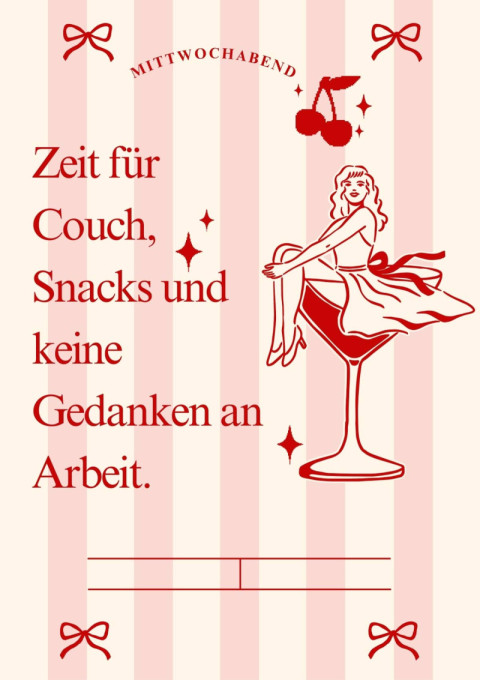 Mittwochabend Zeit für Couch, Snacks und keine Gedanken an Arbeit