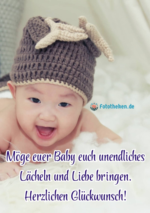 Möge euer Baby euch unendliches Lächeln und Liebe bringen Herzlichen Glückwunsch!