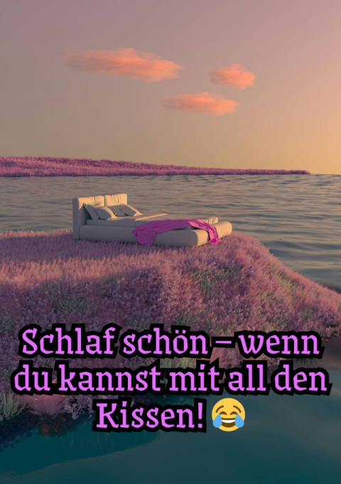 Schlaf schön – wenn du kannst mit all den Kissen! ?