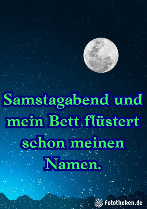 Samstagabend und mein Bett flüstert schon meinen Namen