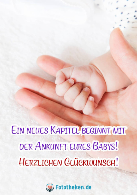 Ein neues Kapitel beginnt mit der Ankunft eures Babys! Herzlichen Glückwunsch!