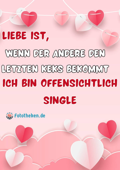 Liebe ist, wenn der andere den letzten Keks bekommt Ich bin offensichtlich Single