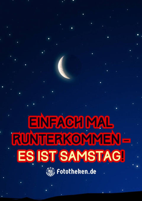 Einfach mal runterkommen – es ist Samstag!
