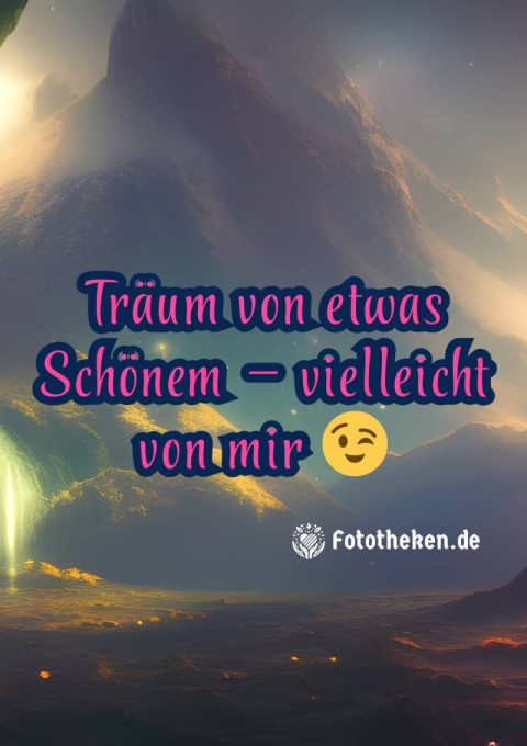 Träum von etwas Schönem – vielleicht von mir ?