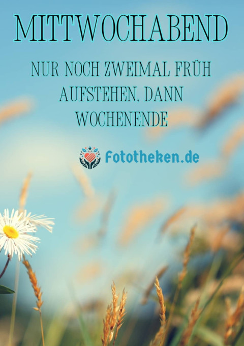 Mittwochabend Nur noch zweimal früh aufstehen, dann Wochenende