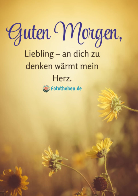 Guten Morgen, Liebling – an dich zu denken wärmt mein Herz
