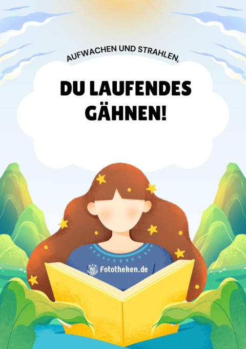 Aufwachen und strahlen, du laufendes Gähnen!