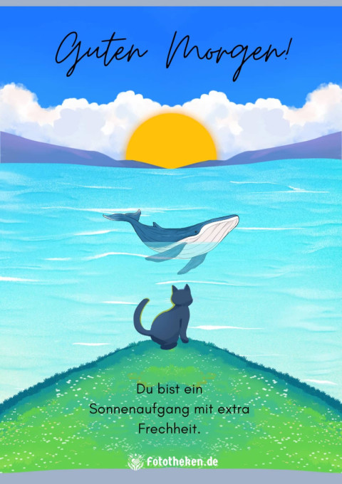 Guten Morgen! Du bist ein Sonnenaufgang mit extra Frechheit