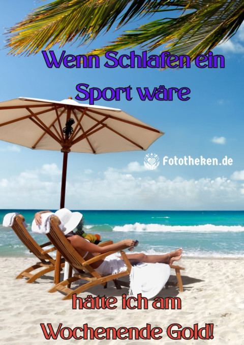 Wenn Schlafen ein Sport wäre, hätte ich am Wochenende Gold!