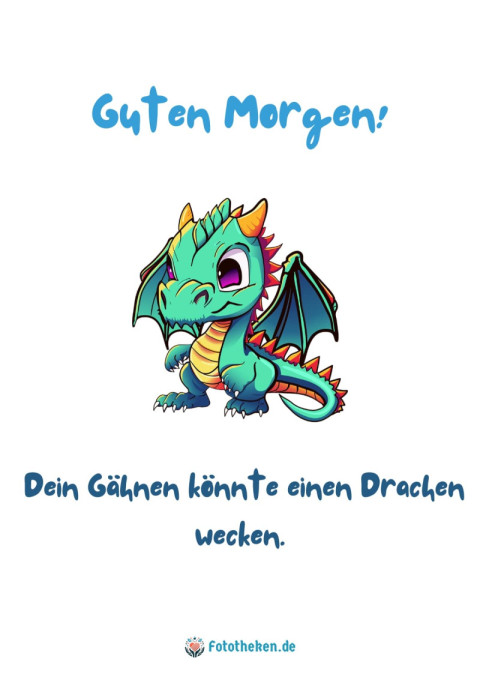 Guten Morgen! Dein Gähnen könnte einen Drachen wecken