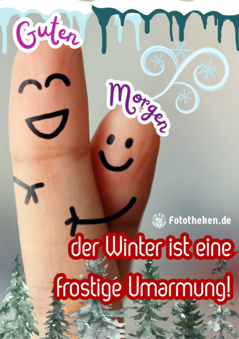 Guten Morgen, der Winter ist eine frostige Umarmung!