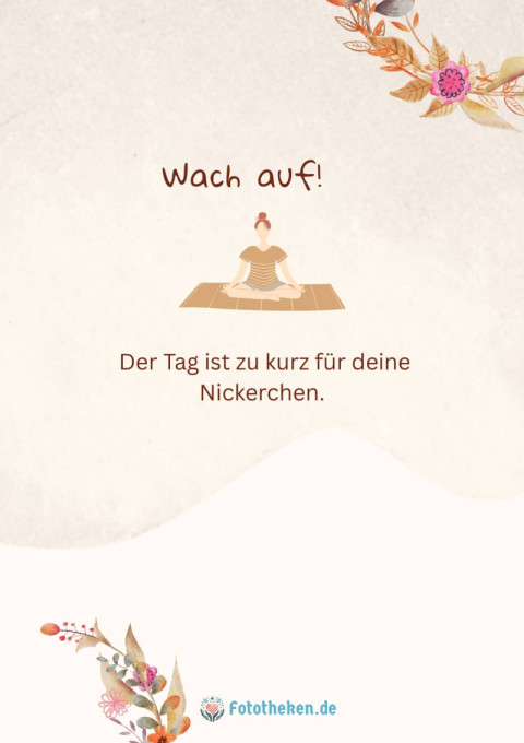 Wach auf! Der Tag ist zu kurz für deine Nickerchen